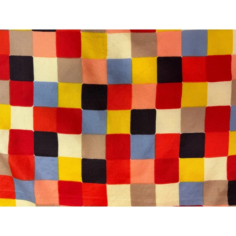 Vintage Schiaparelli Silk Square Scarf Colorful Blocks Hand Sewn Edges 22